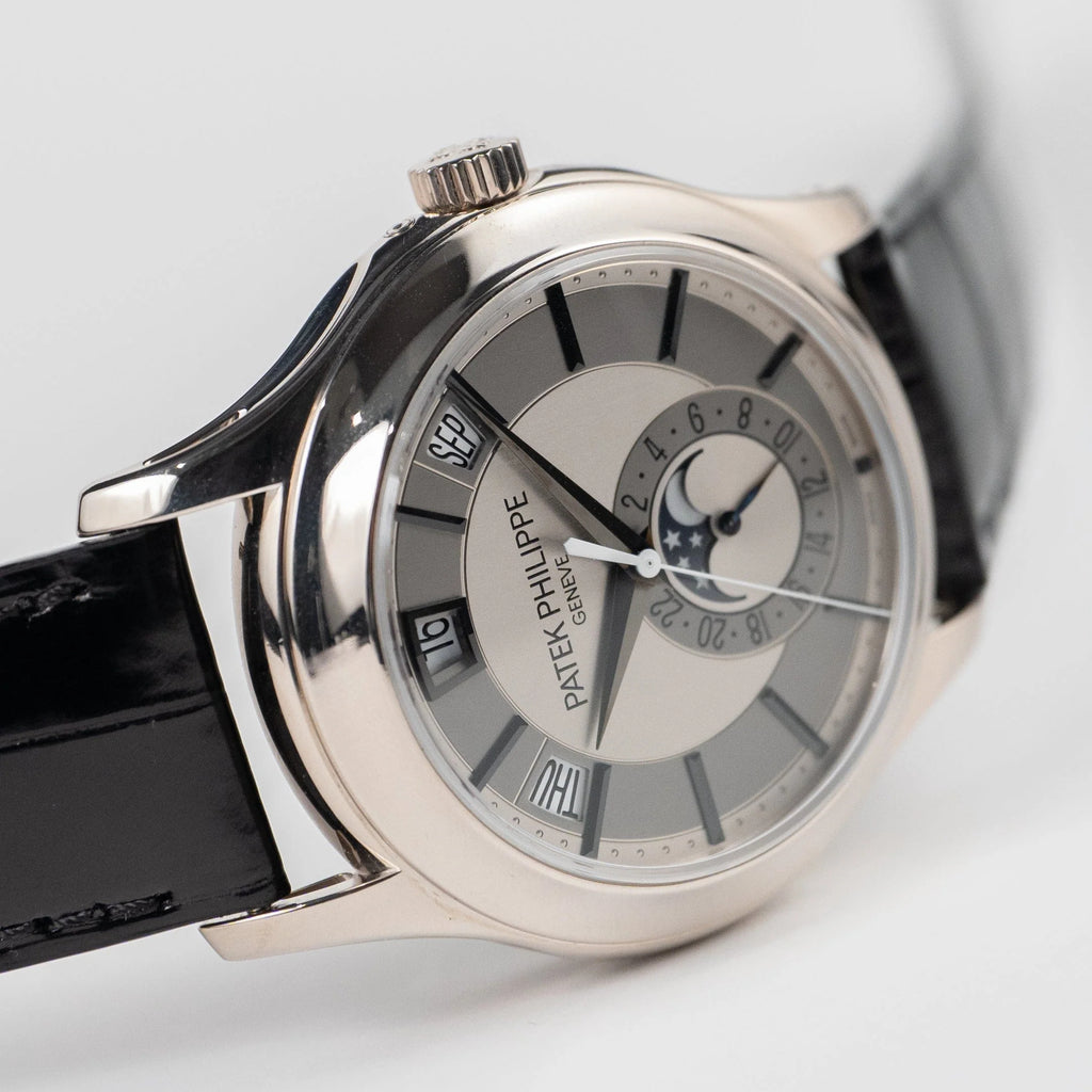 Luxury Swiss Style Watch | Automatic Chronograph | Stainless Steel Case | Black Leather Strap | Day-Date & Moonphase Display