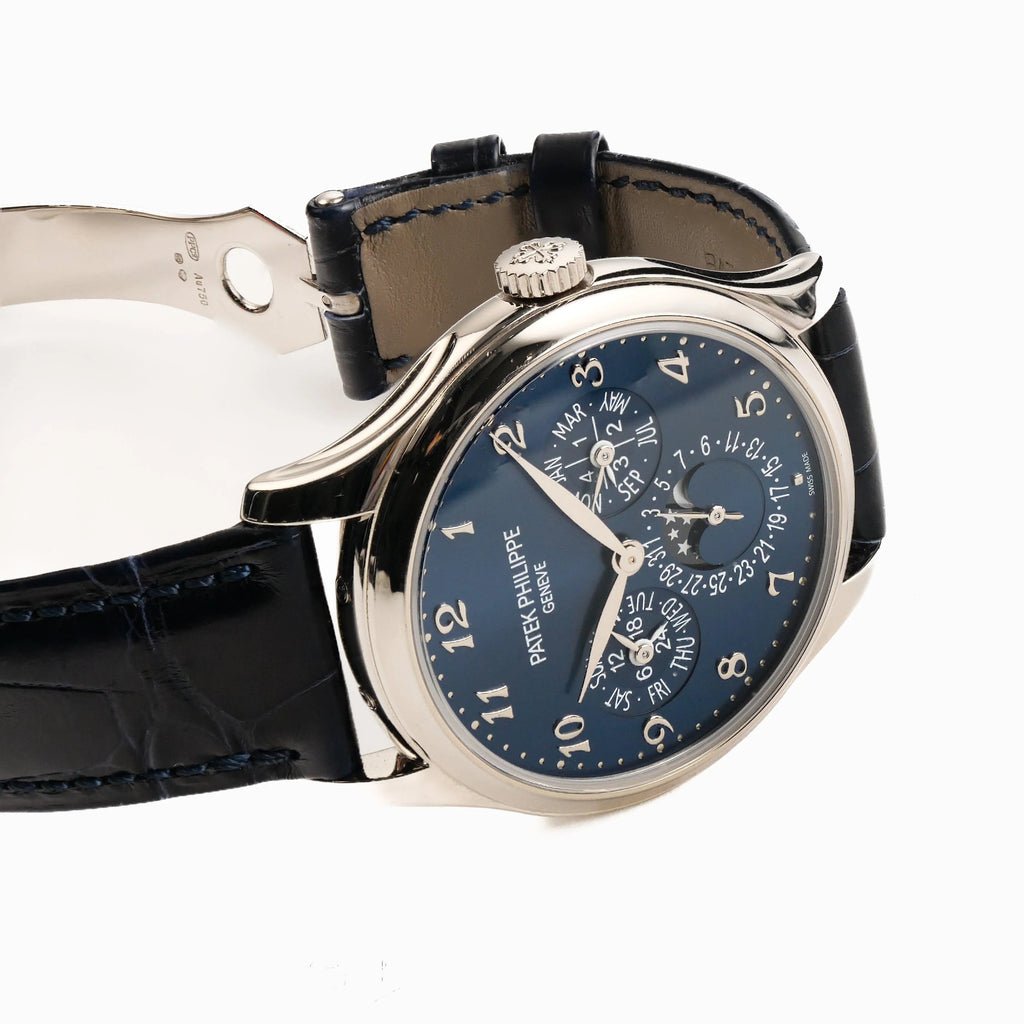 Luxury Swiss Style Watch | Automatic Chronograph | Blue Dial | Stainless Steel Case | Blue Leather Strap