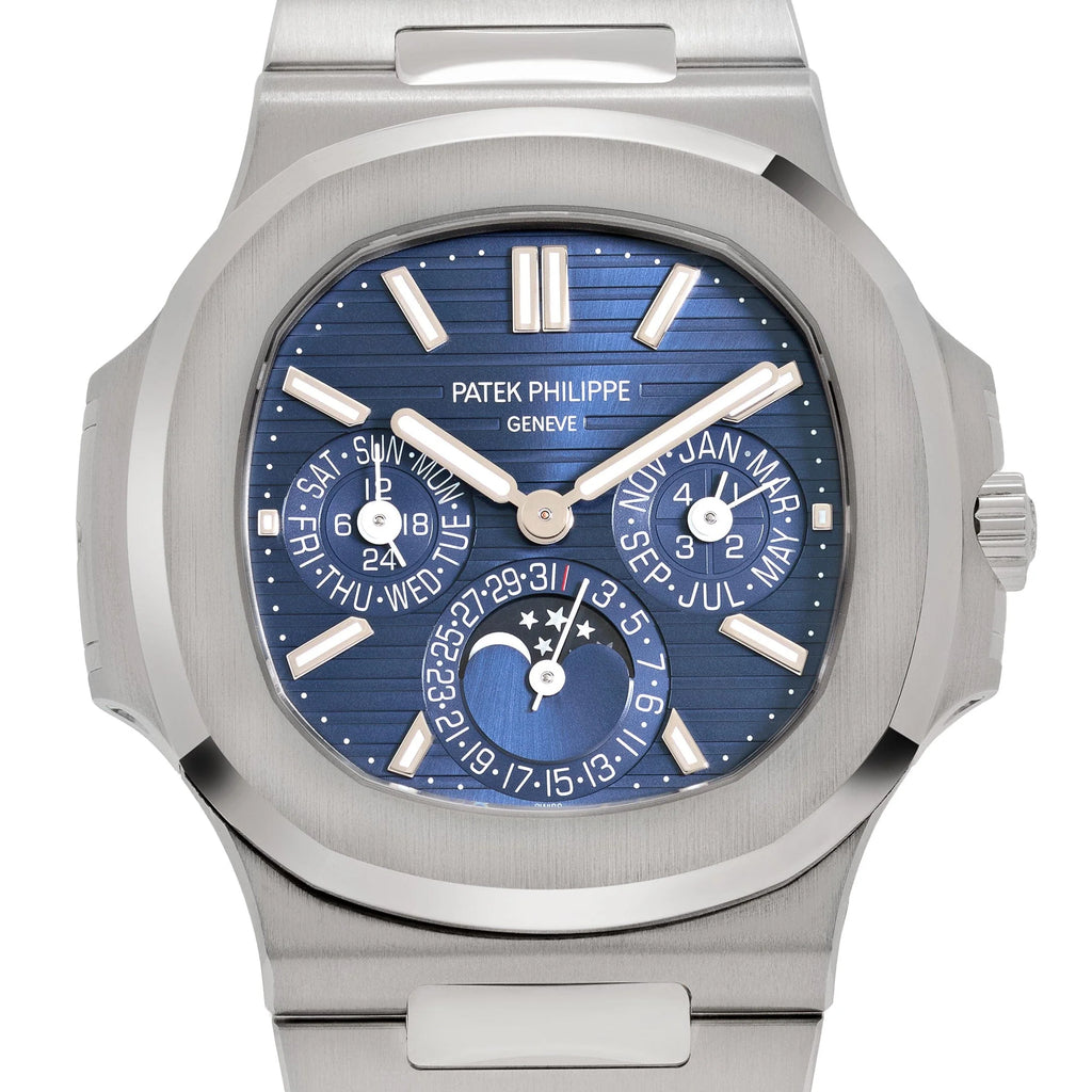 Luxury Swiss Watch | Blue Dial | Stainless Steel Case | Stainless Steel Bracelet | Calendar & Moonphase Display