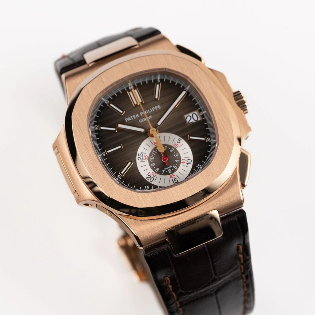 Luxury Swiss Watch | Black Dial | Stainless Steel Case | Brown Leather Strap | Date Display