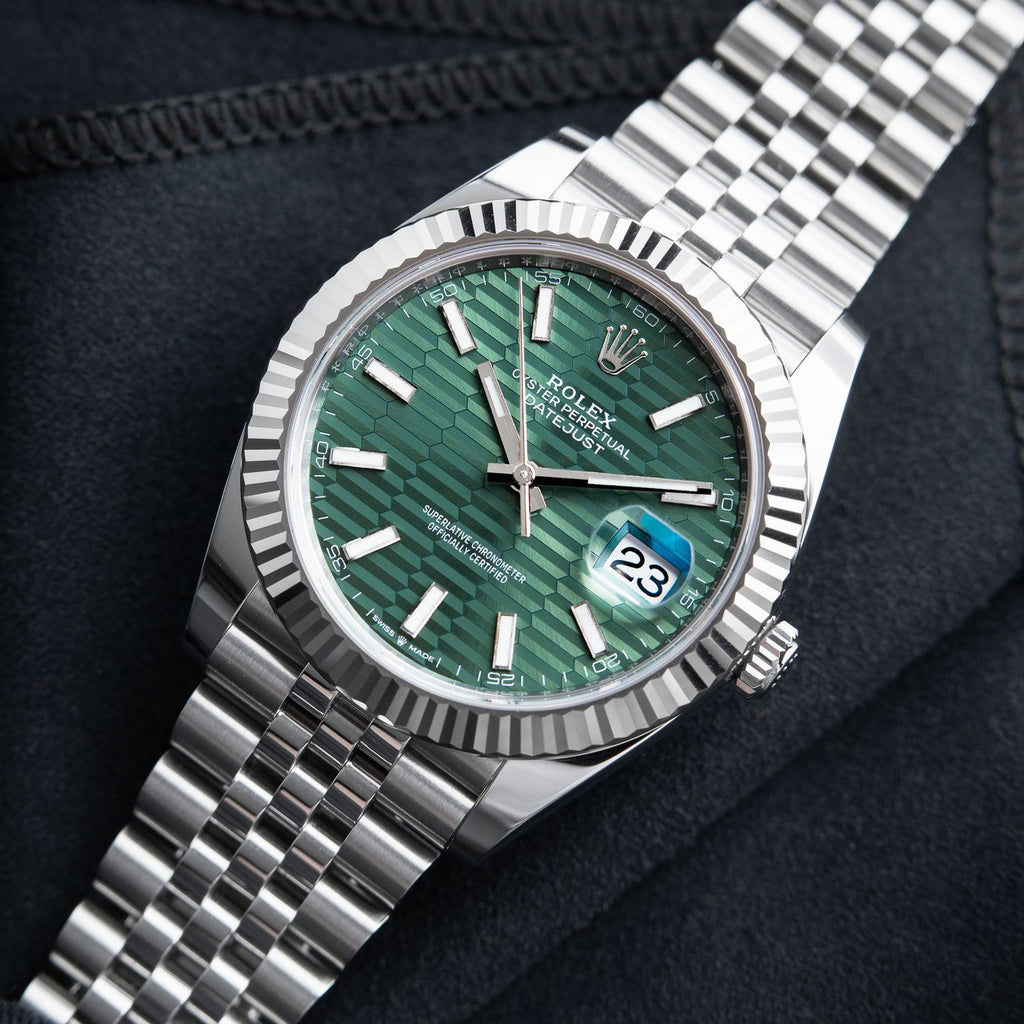 Luxury Swiss Watch | Datejust 41 | Automatic | Green Dial | 904L Stainless Steel Jubilee Bracelet | Fluted Bezel