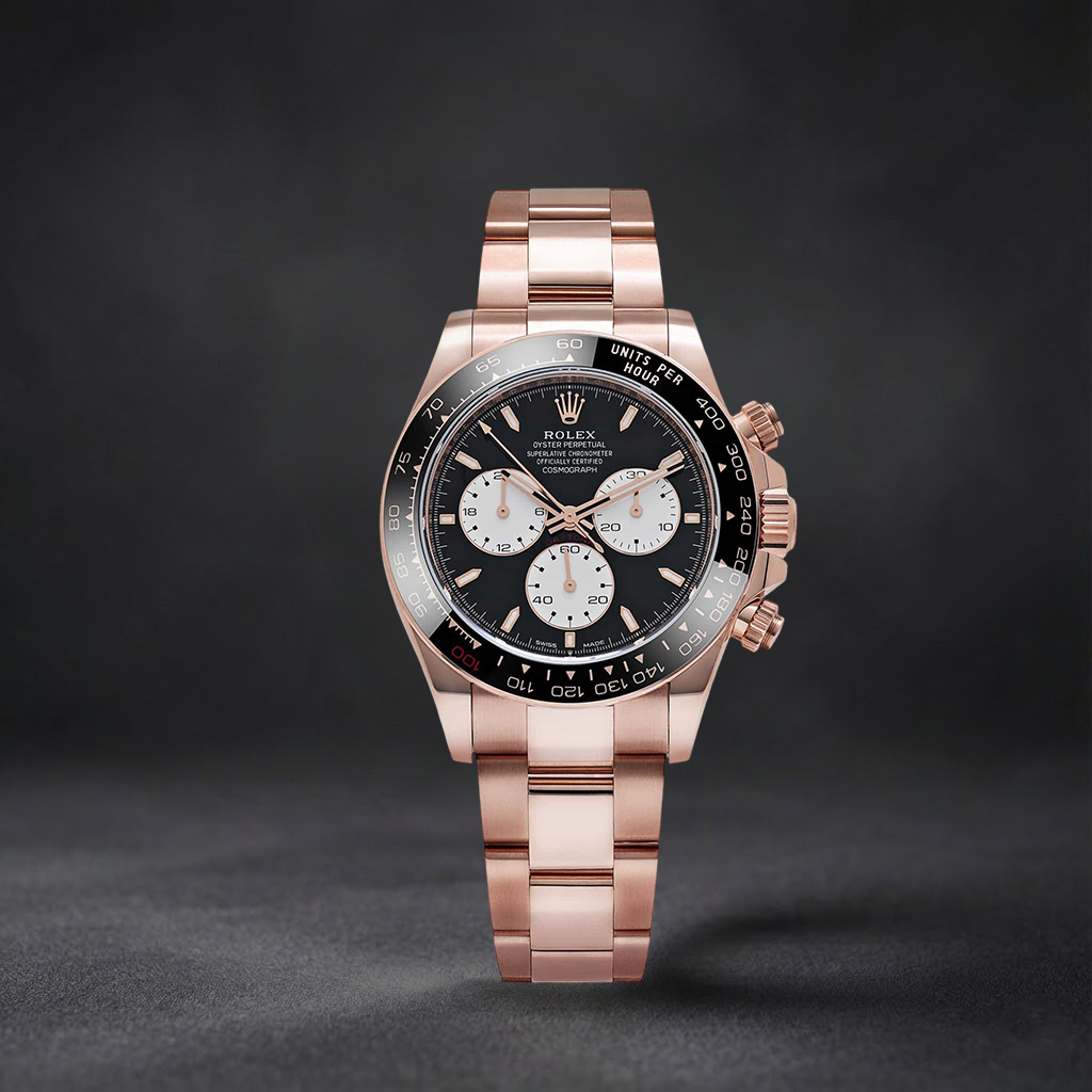 Luxury Swiss Watch | Automatic Movement | Black Dial with White Subdials | Stainless Steel Case & Bracelet
