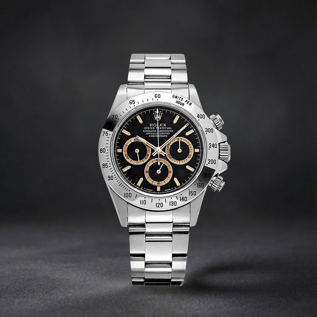 Luxury Swiss Watch | Automatic Movement | Black Dial | Tachymeter Bezel | Stainless Steel Case