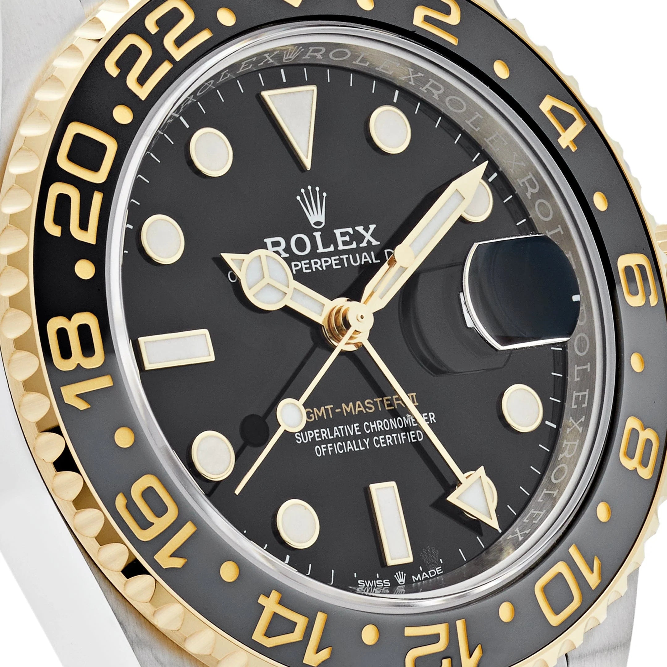Luxury Swiss-Style Watch | GMT Automatic Movement | Stainless Steel Case | Black Dial with Black & Yellow GMT Bezel