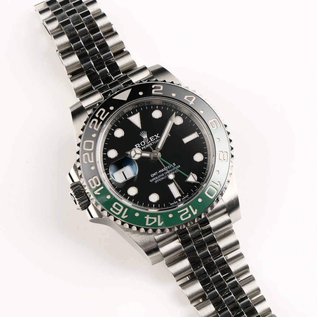 Luxury Swiss-Style Watch | GMT Automatic Movement | Stainless Steel Case | Black & Green GMT Bezel