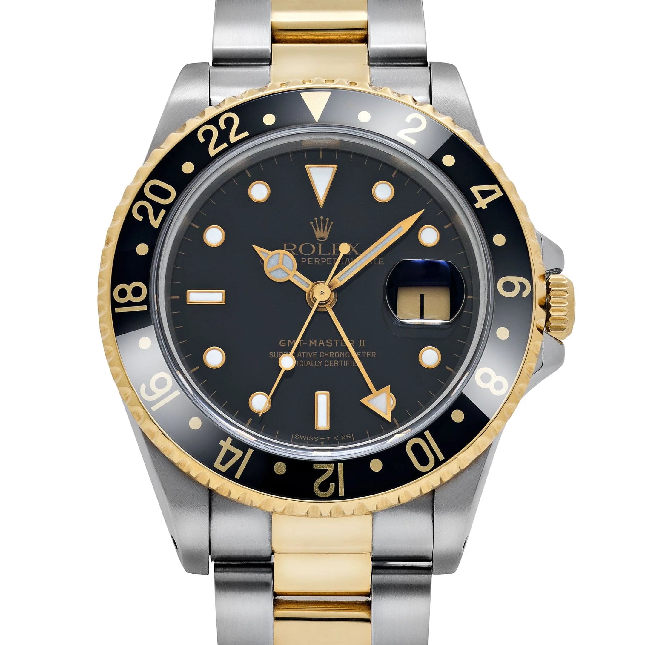 Luxury Swiss-Style Watch | GMT Automatic Movement | Stainless Steel Case | Black Dial with GMT Bezel