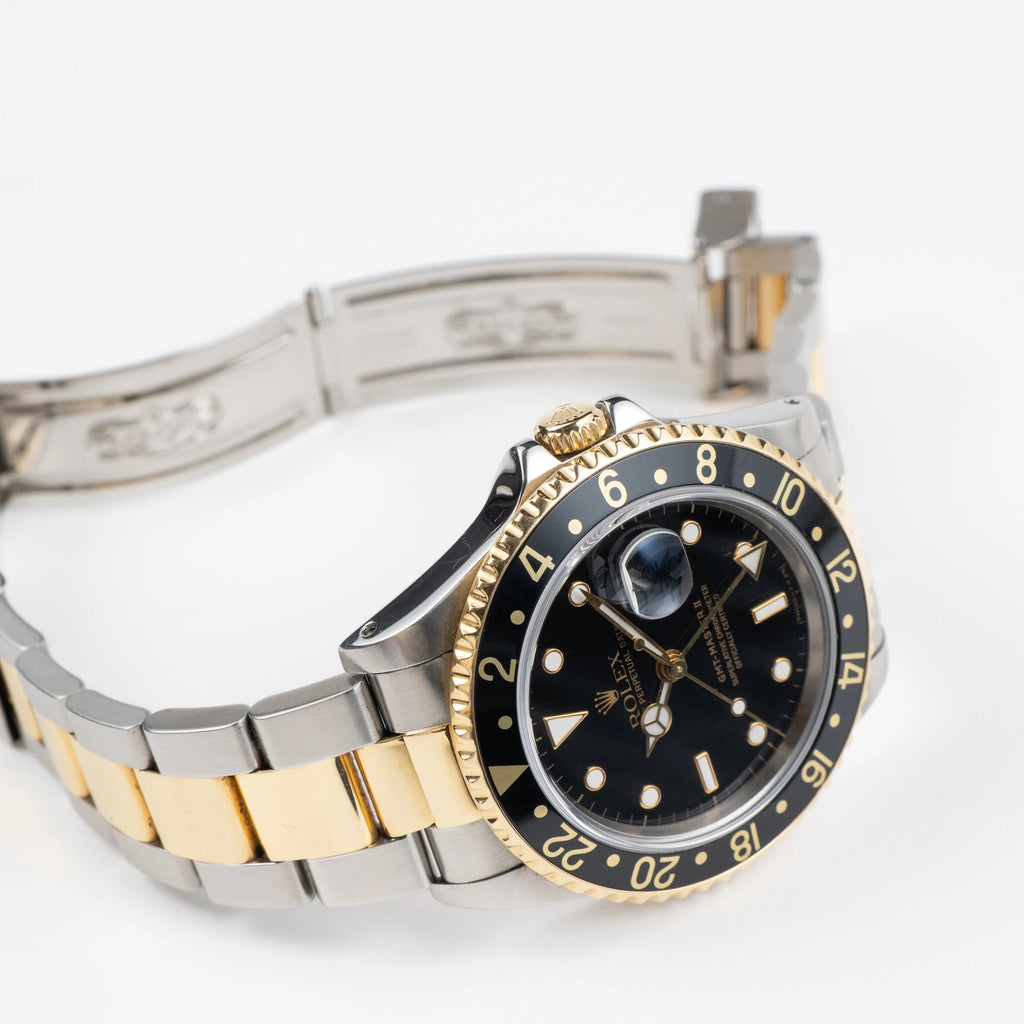 Luxury Swiss-Style Watch | GMT Automatic Movement | Stainless Steel Case | Black Dial with GMT Bezel