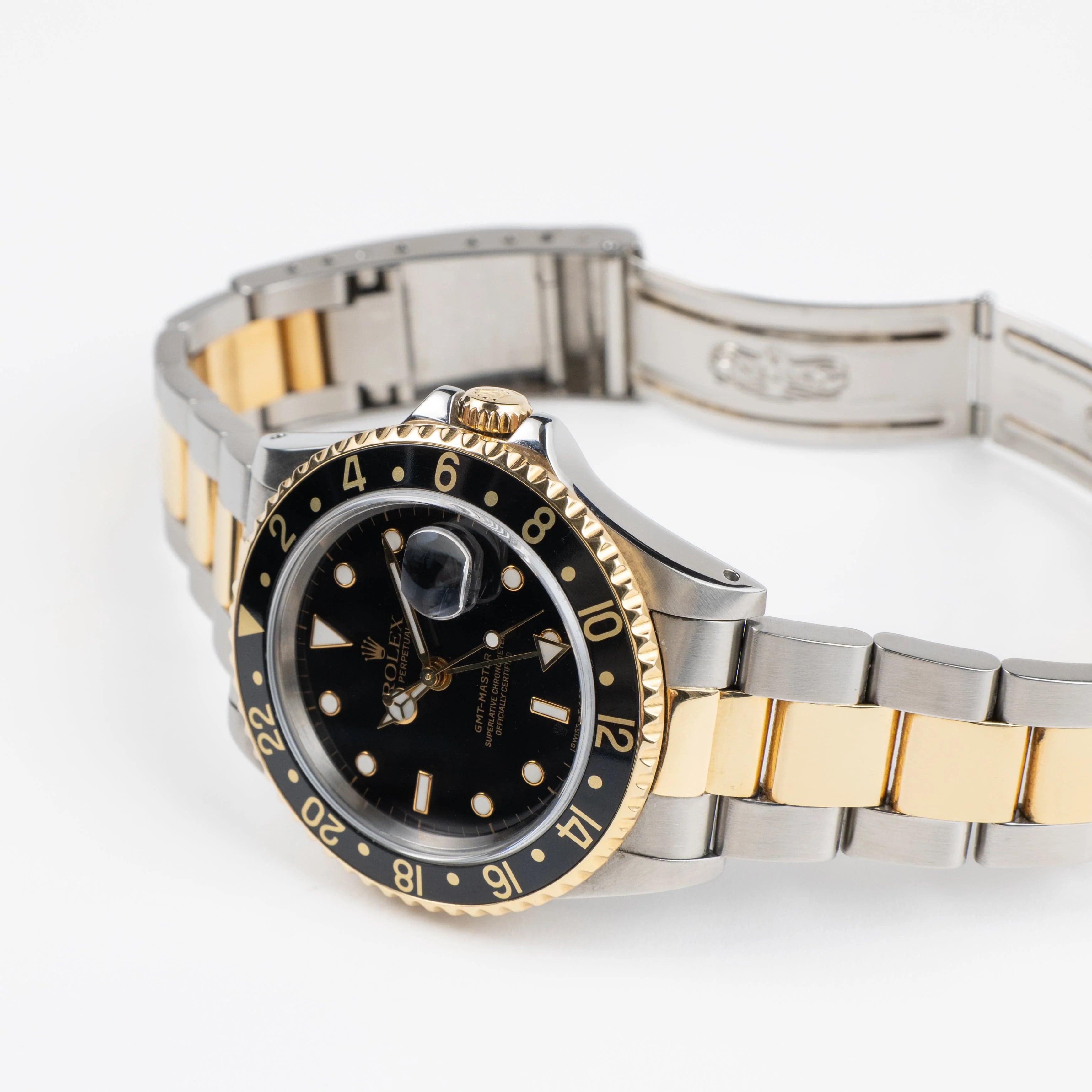 Luxury Swiss-Style Watch | GMT Automatic Movement | Stainless Steel Case | Black Dial with GMT Bezel