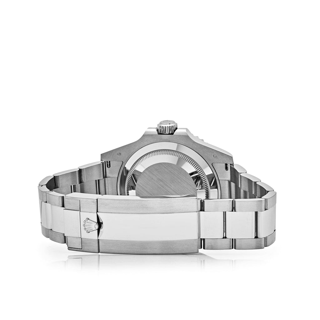 Luxury Swiss Watch | Automatic Movement | Black Dial with Blue Rotating Bezel | Stainless Steel Case & Bracelet