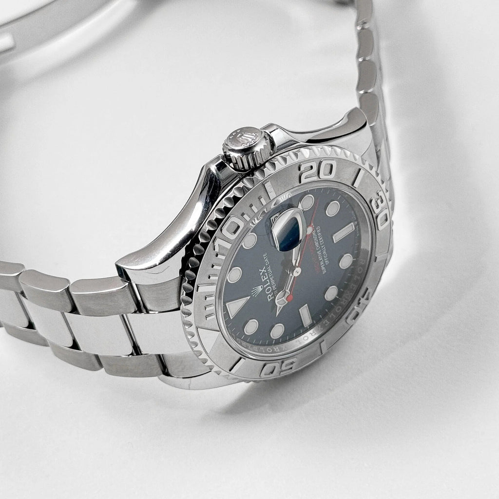 Luxury Swiss Watch | Automatic Movement | Blue Sunburst Dial  | Rotating Bezel | Stainless Steel Case & Bracelet