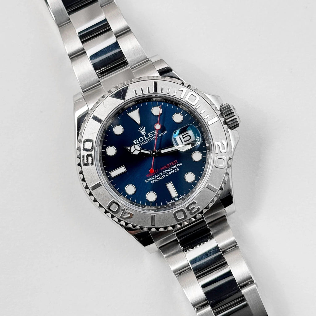 Luxury Swiss Watch | Automatic Movement | Blue Sunburst Dial  | Rotating Bezel | Stainless Steel Case & Bracelet