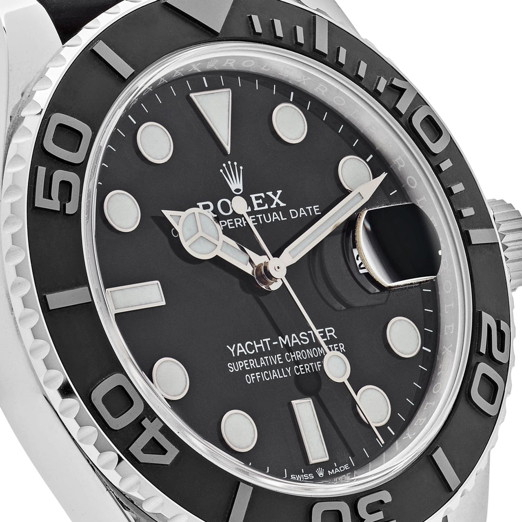 Luxury Swiss Watch | Automatic Movement | Black Dial with Luminous Hour Markers | Stainless Steel Case | Black Rubber Strap