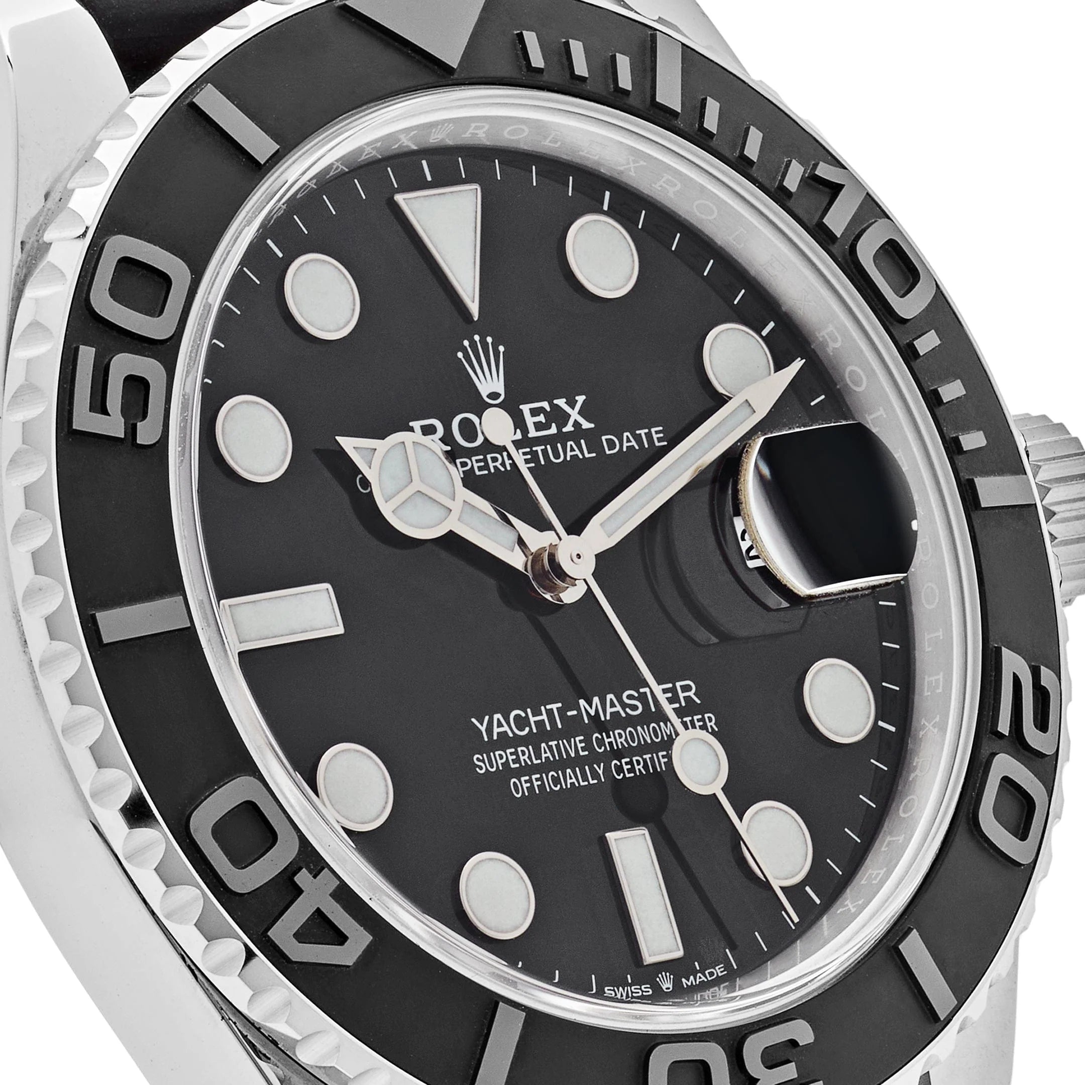 Luxury Swiss Watch | Automatic Movement | Black Dial with Luminous Hour Markers | Stainless Steel Case | Black Rubber Strap