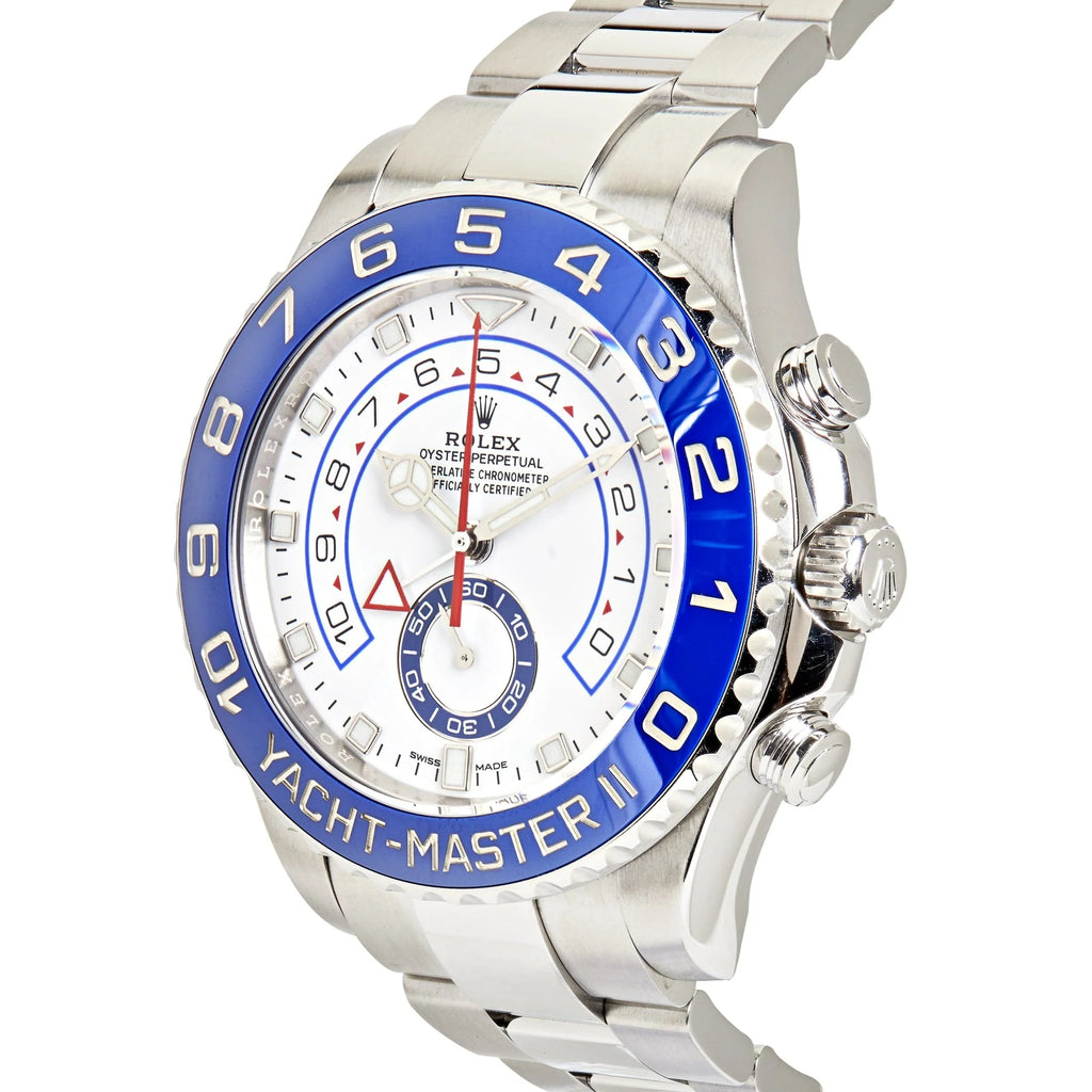 Luxury Swiss Watch | Automatic Movement | White Dial with Blue Accents | Blue & White Bezel | Stainless Steel Case