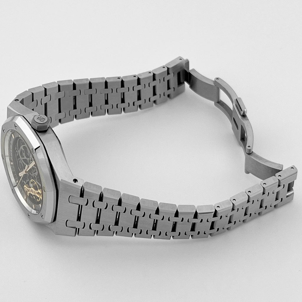 Luxury Swiss Watch | Automatic Movement | Openworked Dial | Stainless Steel Case |  Stainless Steel Bracelet | Exhibition Mechanical Design