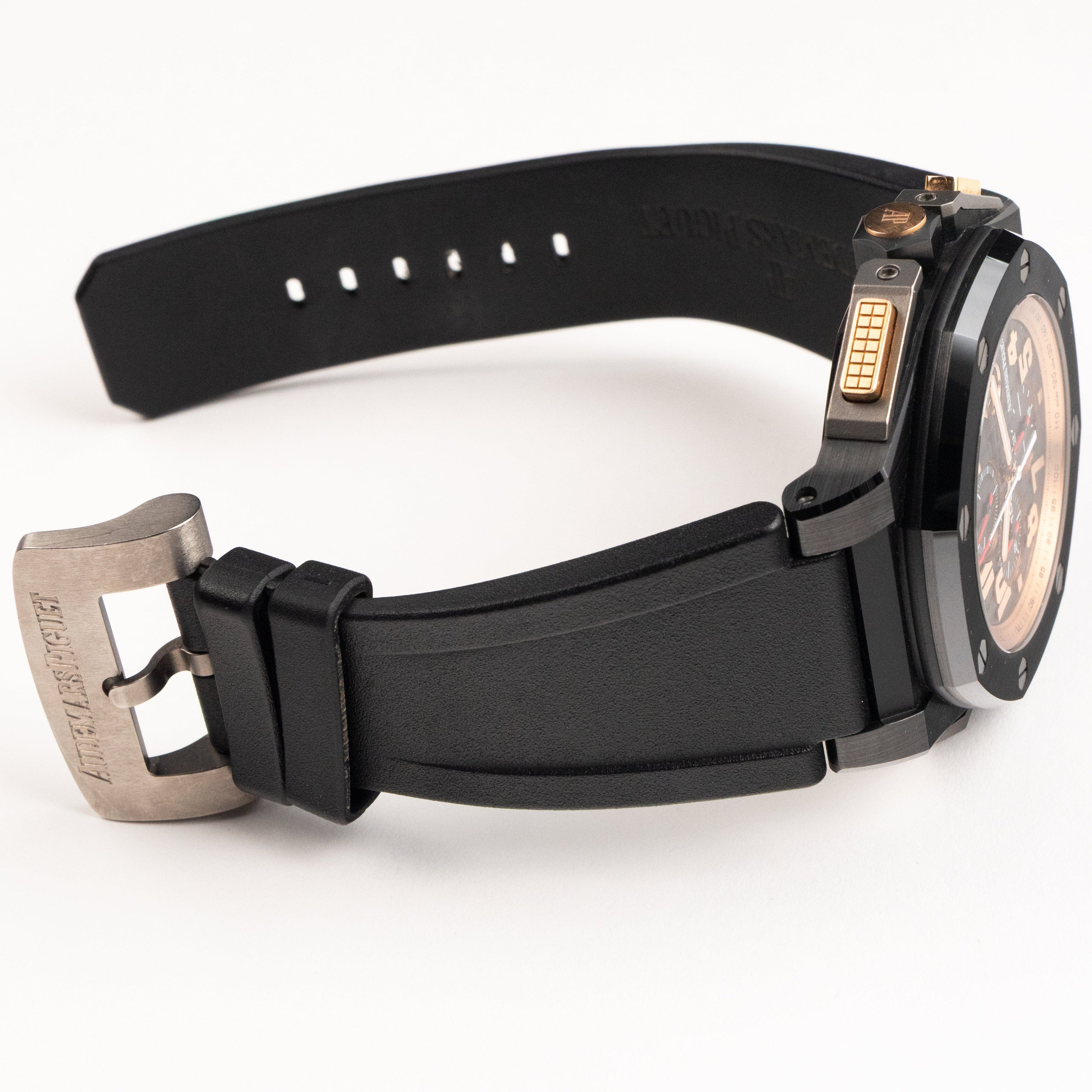 Luxury Swiss Watch | Automatic Movement | Black Multi-Subdial Dial | Black Case | Rubber Strap | Date Display