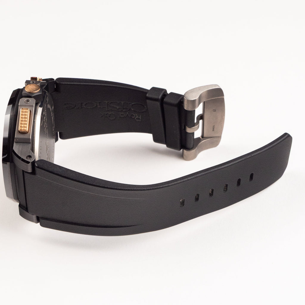 Luxury Swiss Watch | Automatic Movement | Black Multi-Subdial Dial | Black Case | Rubber Strap | Date Display