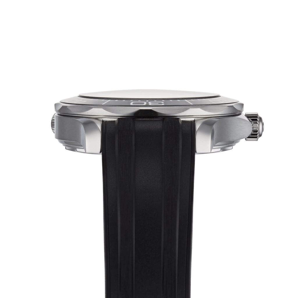 Swiss Luxury Watch | Automatic Watch | High-quality Rubber| Smooth Bezel | Black Wave Textured Dial