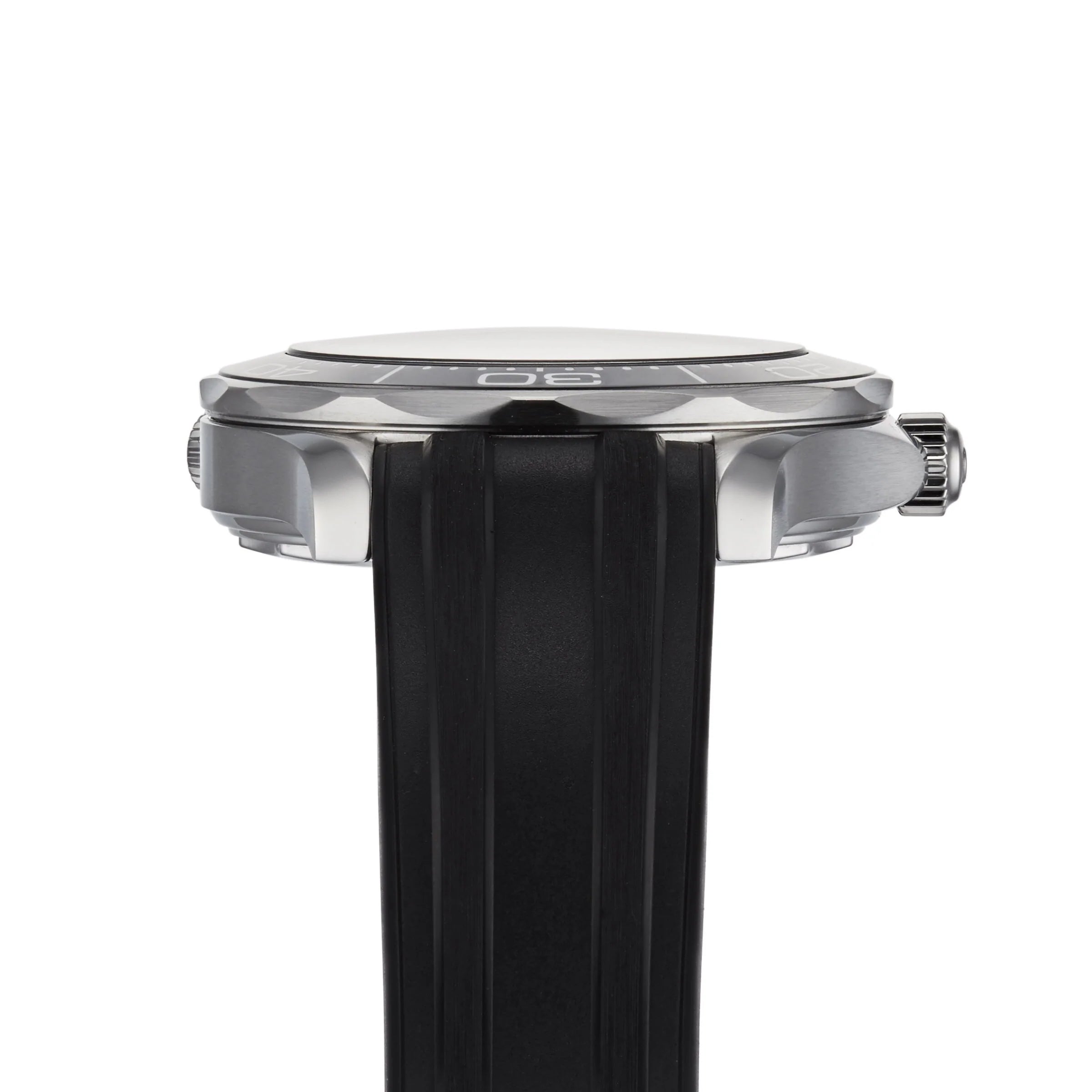 Swiss Luxury Watch | Automatic Watch | High-quality Rubber| Smooth Bezel | Black Wave Textured Dial