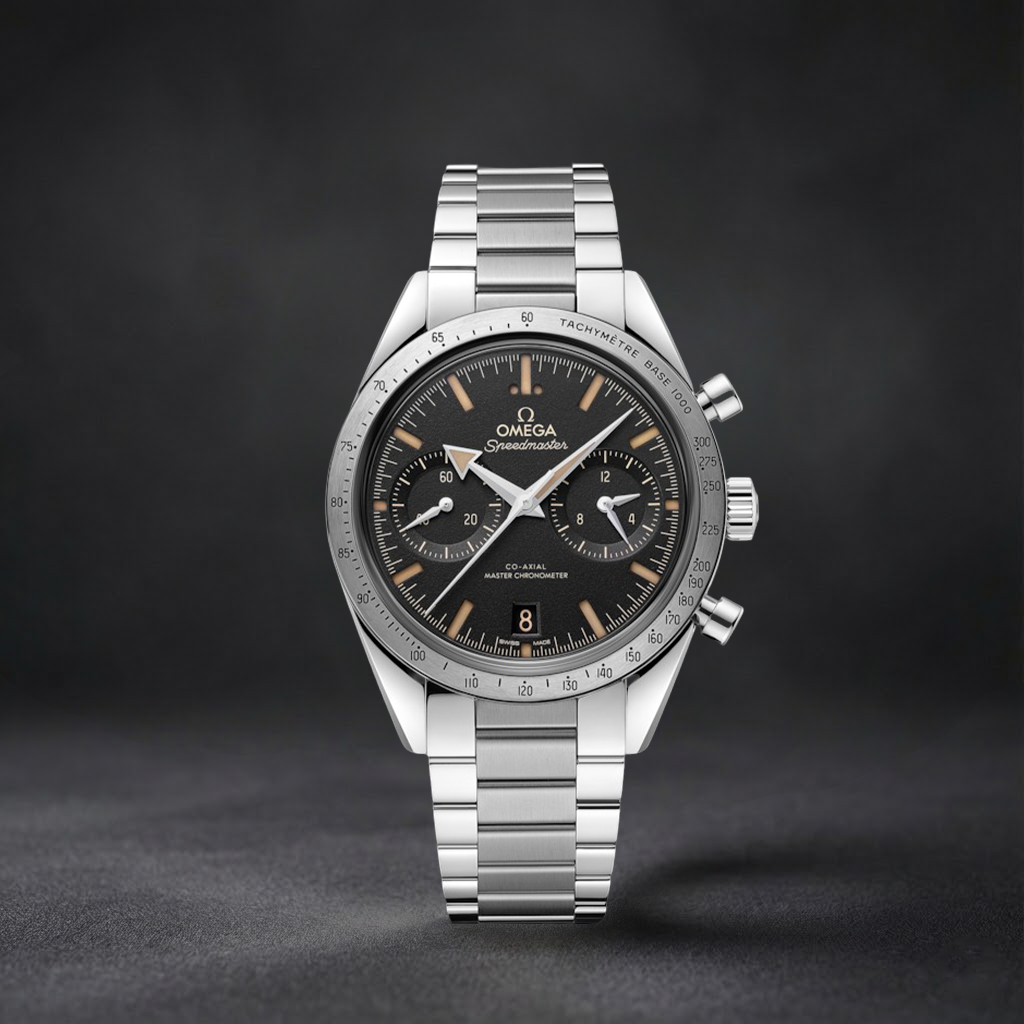 Swiss Luxury Watch | Automatic Watch | Vintage Black Dial | Tachymeter Bezel | Stainless Steel Bracelet