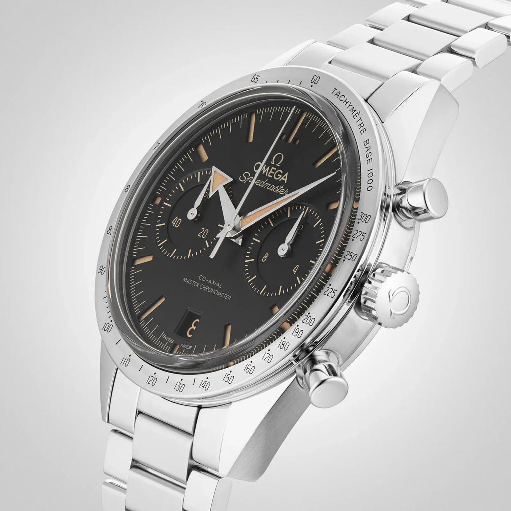 Swiss Luxury Watch | Automatic Watch | Vintage Black Dial | Tachymeter Bezel | Stainless Steel Bracelet