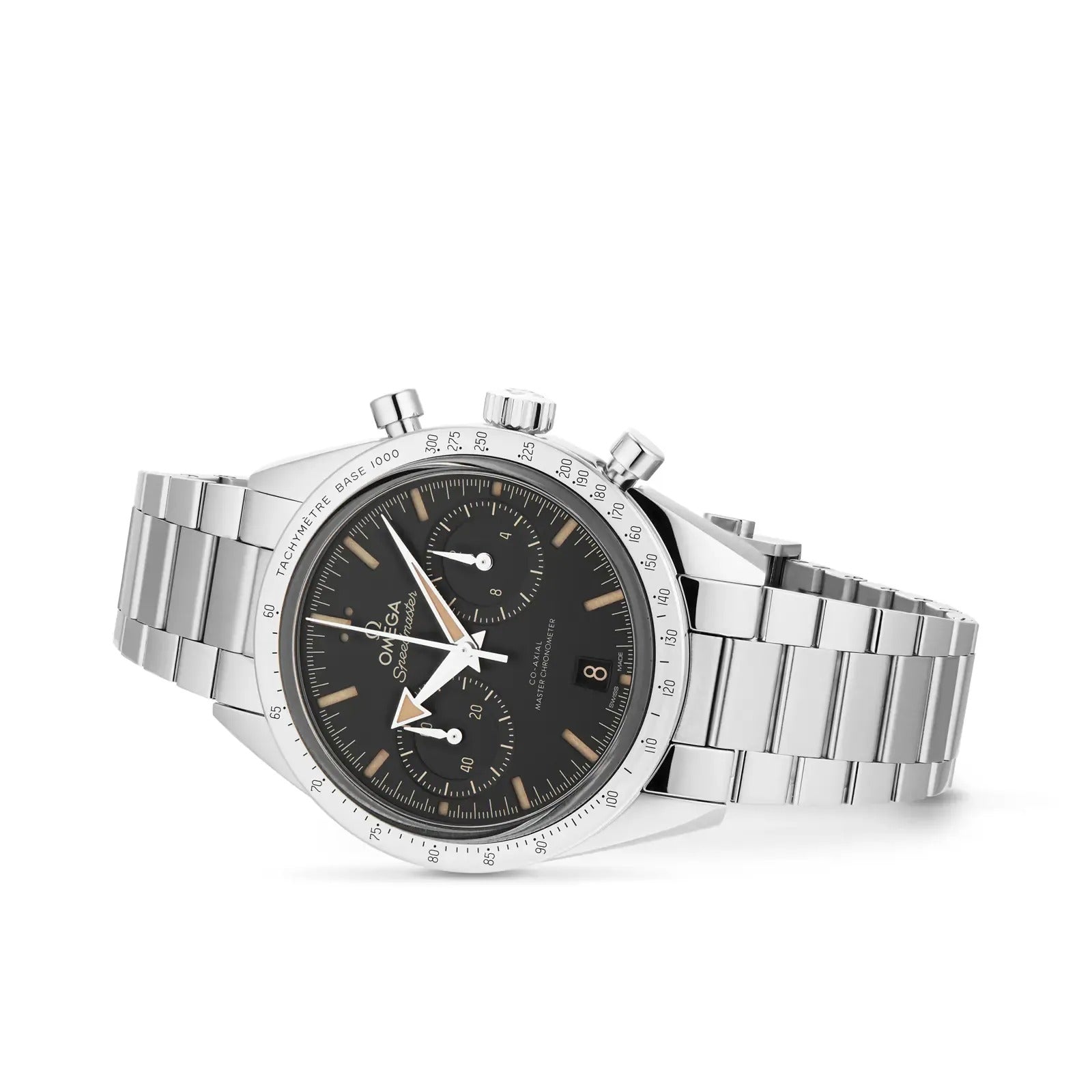 Swiss Luxury Watch | Automatic Watch | Vintage Black Dial | Tachymeter Bezel | Stainless Steel Bracelet