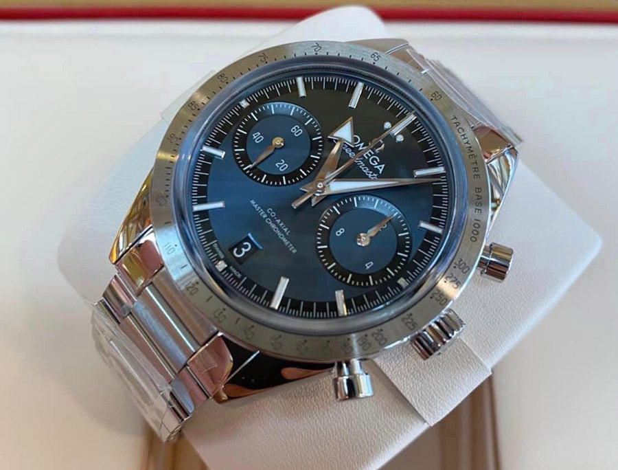 Swiss Luxury Watch | Automatic Watch |Blue Dial with Two Subdials | Tachymeter Bezel | Stainless Steel Bracelet