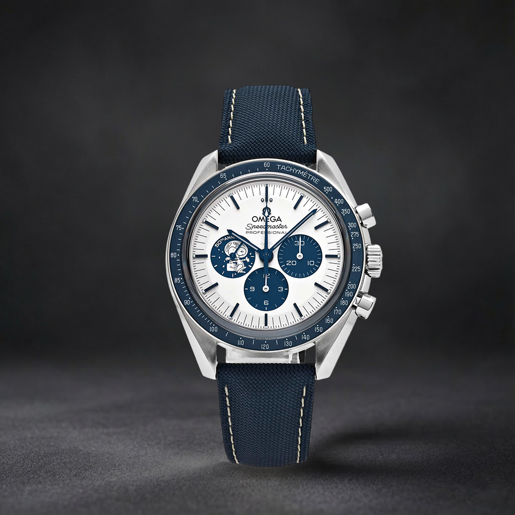 Swiss Luxury Watch | Automatic Watch |White Dial with Blue Subdials | Tachymeter Bezel | Three Subdials Layout