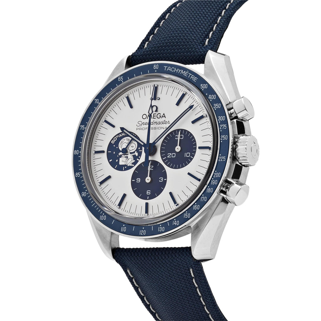 Swiss Luxury Watch | Automatic Watch |White Dial with Blue Subdials | Tachymeter Bezel | Three Subdials Layout