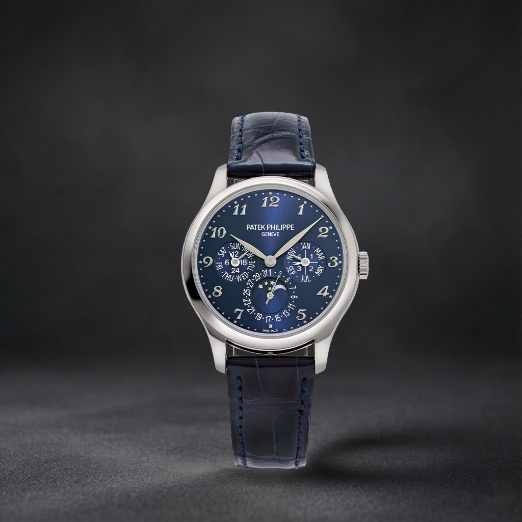 Luxury Swiss Style Watch | Automatic Chronograph | Blue Dial | Stainless Steel Case | Blue Leather Strap